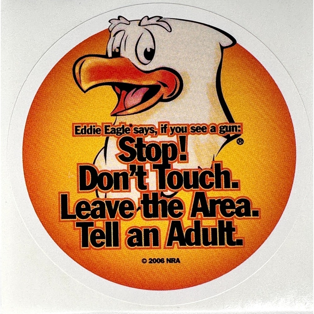 NRA Eddie Eagle Gun Safety Stickers Lot Of 25 2006‎ 3" Round Instructor Teacher